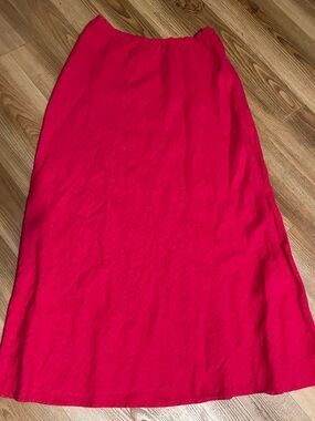 Bryn Walker red linen skirt
